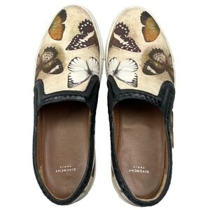 Givenchy Butterfly Women 9 Slip On Shoes Beige Leather Sneakers Designer Fashion
